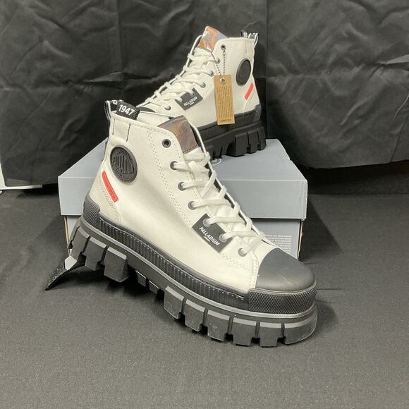 Palladium 8.5 Women’s Revolt Hi TX Platform Boot, Star White, Style: 97242-116-M - Picture 1 of 13
